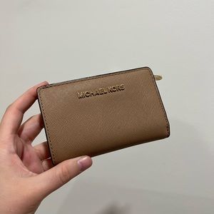 Dark tan Michael Kors Saffiano leather wallet